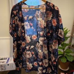 Navy Floral Kimono